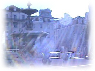 Rossio - im Gegenlicht der Abendsonne